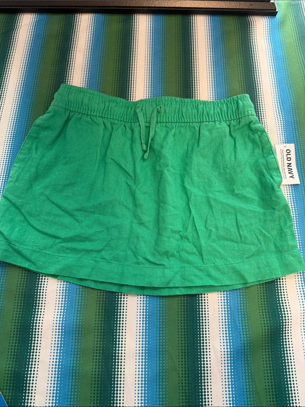 Old Navy Bright Green Elastic Drawstring Skirt